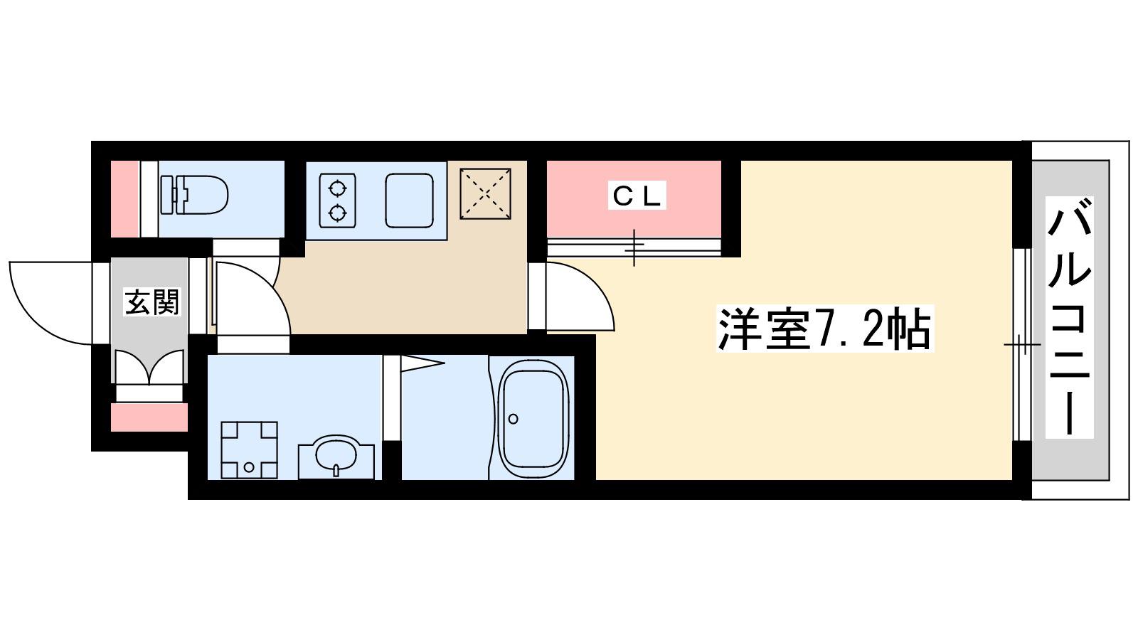 ディームス新大阪(1K/10階)の間取り写真