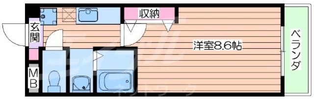 ハイツクローバーII(1K/3階)の間取り写真