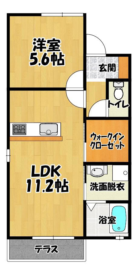 ル・カホレアB(1LDK/1階)の間取り写真