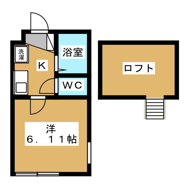 イザットパレス小田急相模原(1K/1階)の間取り写真