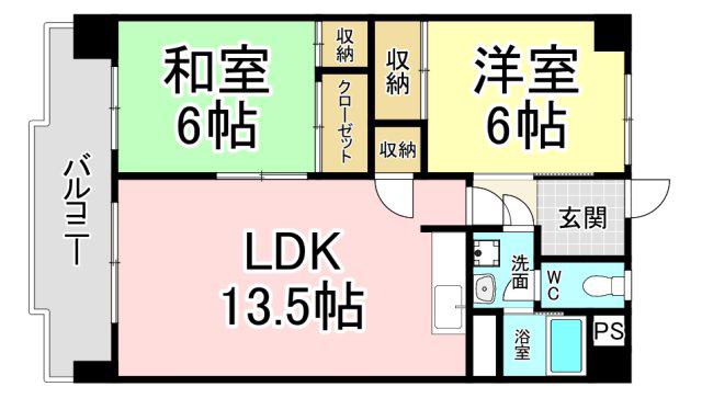 深田第1ビル(2LDK/2階)の間取り写真