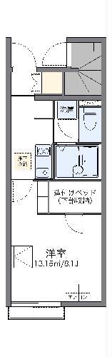 レオネクストR&AII(1K/1階)の間取り写真