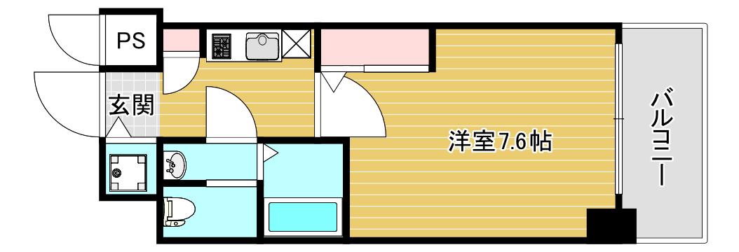 レジュールアッシュ難波MINAMI(1K/7階)の間取り写真