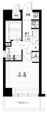パークシティ横浜吉野町(1K/2階)の間取り写真