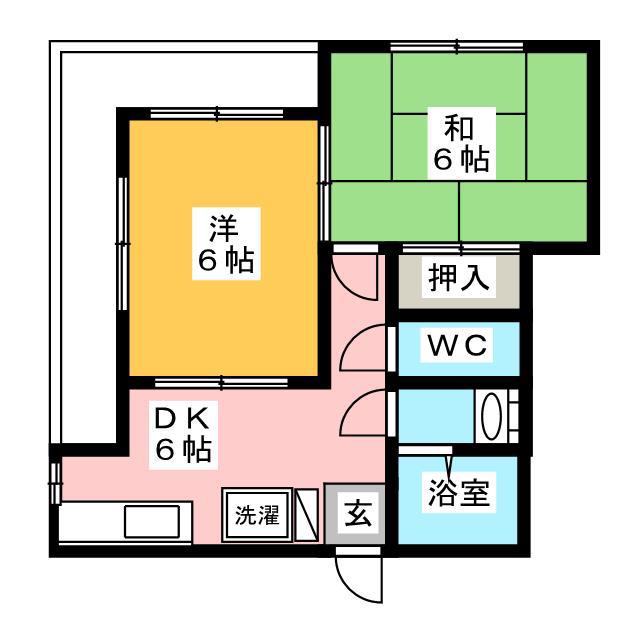 コーポコスモス(2DK/3階)の間取り写真