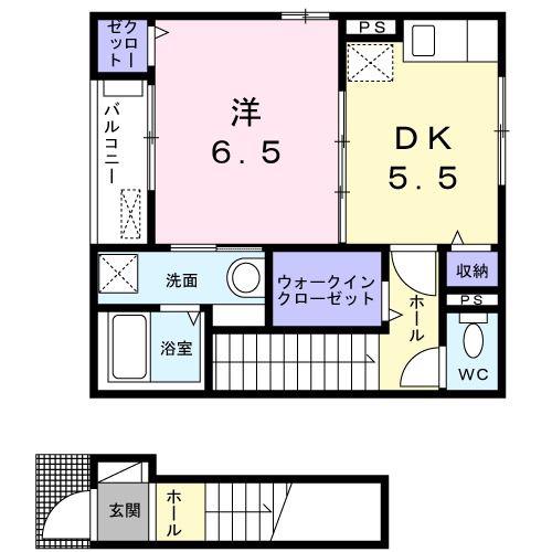 レタン砂町(1DK/2階)の間取り写真