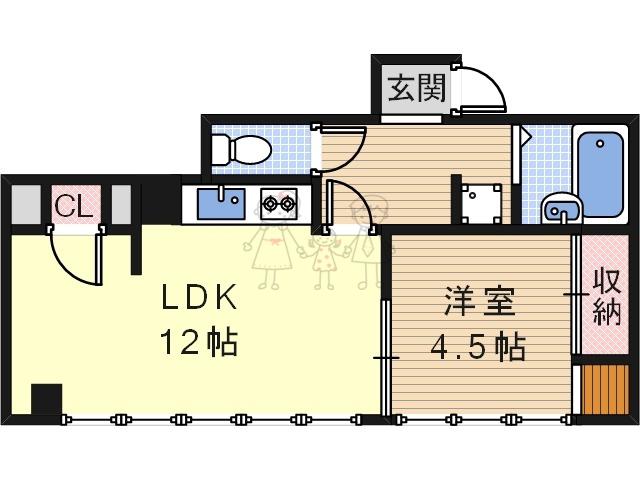 ネイビーブル2(1LDK/5階)の間取り写真