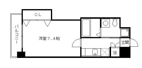 HF四条河原町レジデンス(1K/7階)の間取り写真