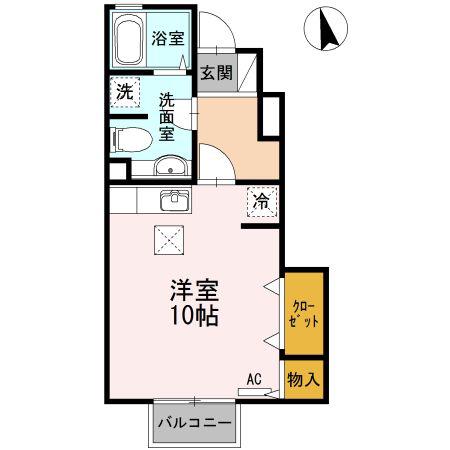 エスペランサ古泉II(ワンルーム/1階)の間取り写真