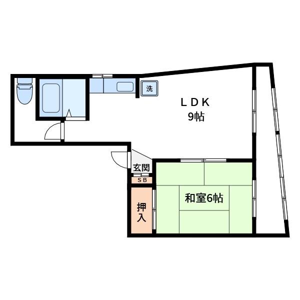 建協ハイツ(1LDK/2階)の間取り写真