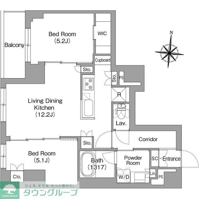 プラネソシエプラス旗の台(2LDK/3階)の間取り写真