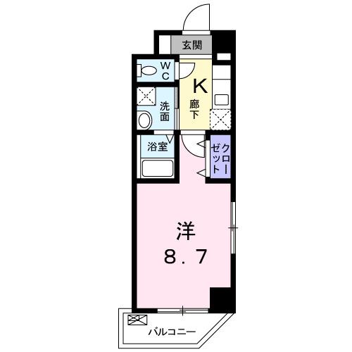 サンフォニア新宿(1K/3階)の間取り写真
