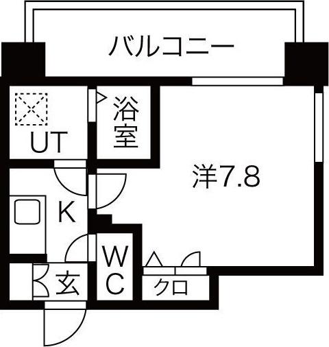 メイクス矢場町II(1K/8階)の間取り写真