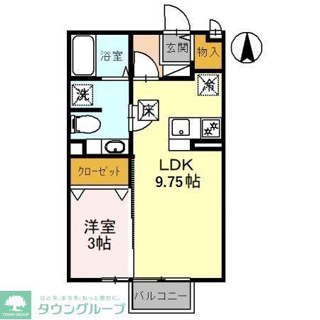 グリーンハイツ(1LDK/1階)の間取り写真