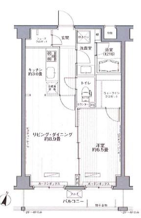 メゾンカルム西新宿(1LDK/5階)の間取り写真