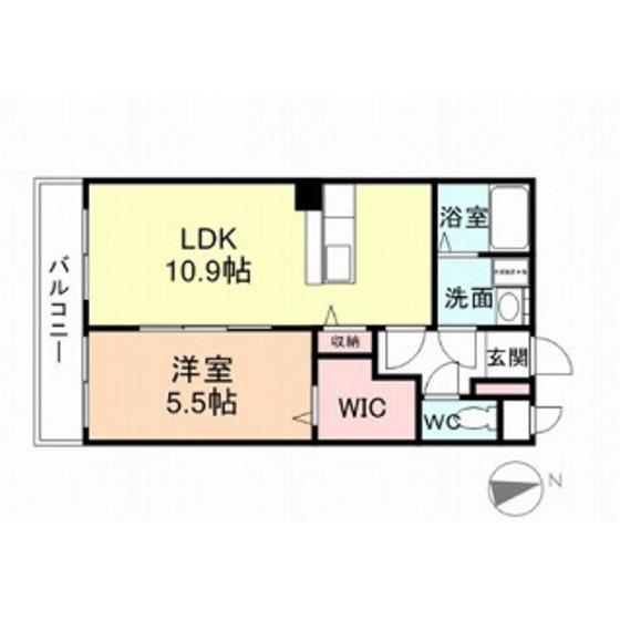 ユーミー下大久保(1LDK/3階)の間取り写真