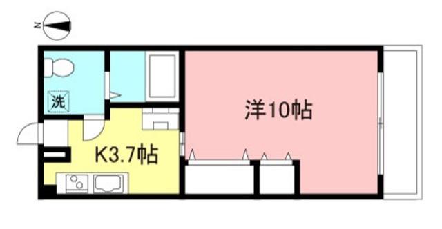 藤ビル(1K/2階)の間取り写真