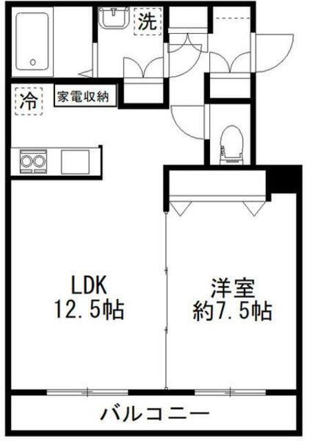 カルディアII西馬込(1LDK/3階)の間取り写真