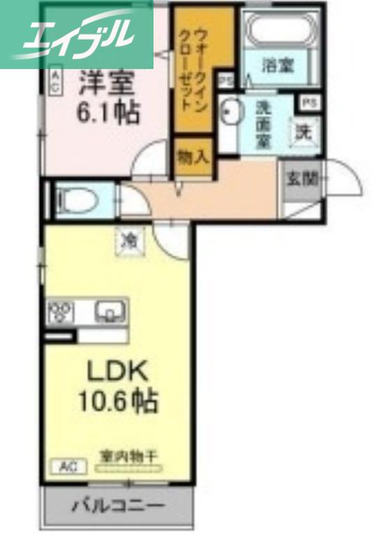 ローズ ド ノエル(1LDK/3階)の間取り写真