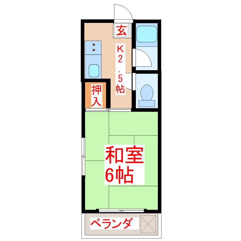 プリンスマンション(1K/4階)の間取り写真