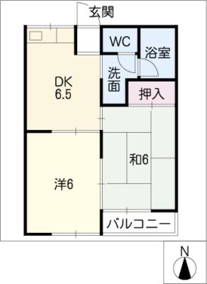 ムーニーコーノス(2DK/2階)の間取り写真