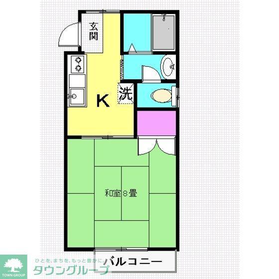 ハウスいわつき(1K/2階)の間取り写真