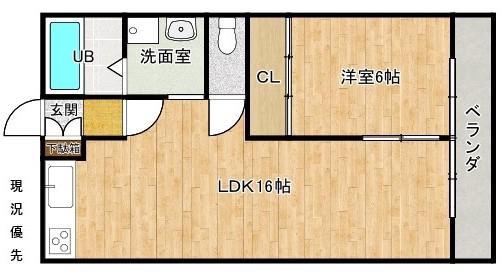 IDEA HOUSE(1LDK/3階)の間取り写真