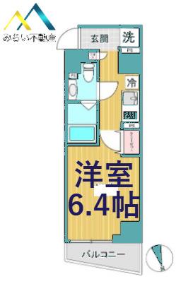 SHOKEN RESIDENCE横浜山手(1K/7階)の間取り写真