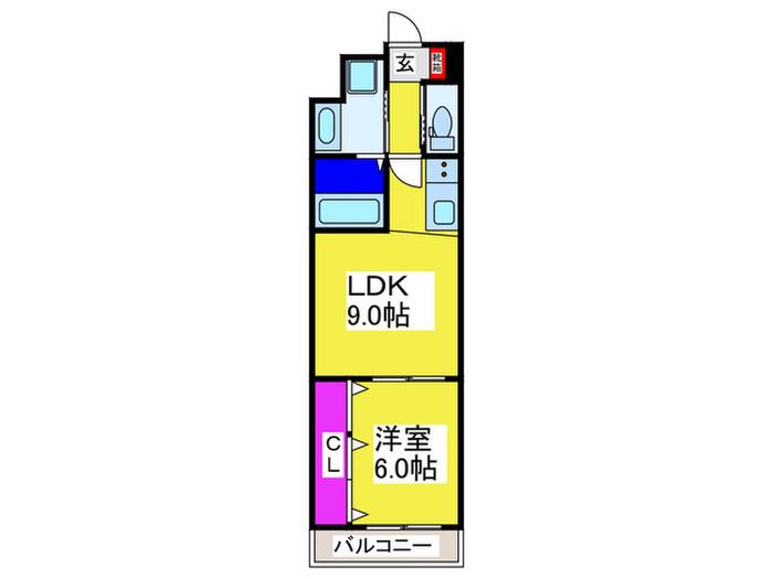 ISハイツ(1LDK/3階)の間取り写真