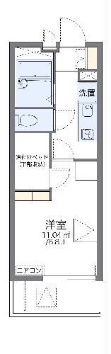 レオパレスアプロス(1K/1階)の間取り写真