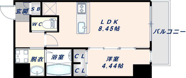プレジオ永和EURO(1LDK/3階)の間取り写真