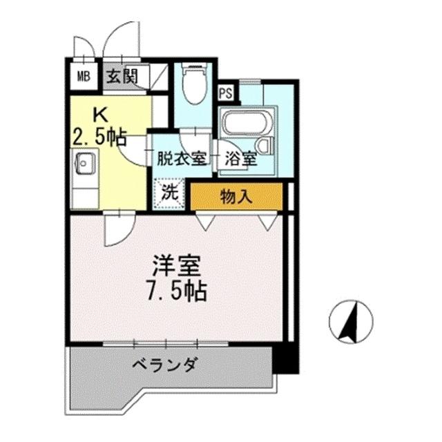 グランメゾン白瀧公園(1K/3階)の間取り写真