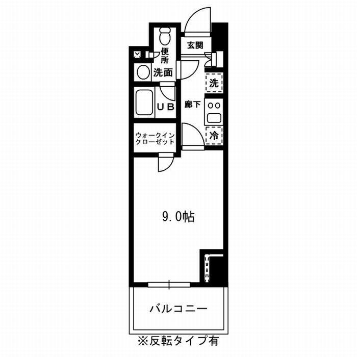 レジディア杉並方南町(1K/3階)の間取り写真