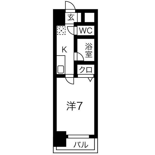 TSDREAM新生(1K/6階)の間取り写真