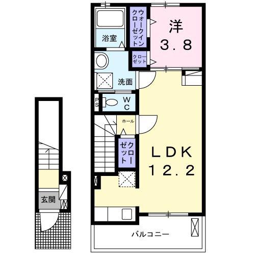 ハイツ ホリベ(1LDK/2階)の間取り写真