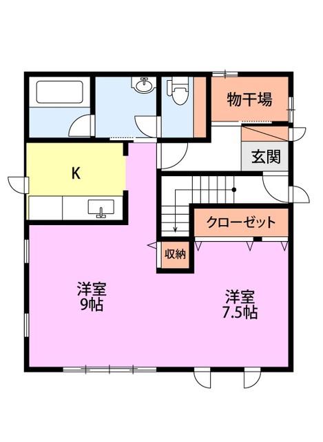 JR白新線 新潟駅 車で15分 2階建 築25年(1LDK/2階)の間取り写真