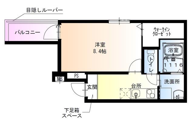 フジパレス堺石津川サウス(1K/3階)の間取り写真
