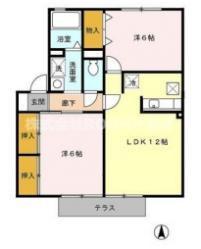 ウィルコート志比田(2LDK/2階)の間取り写真