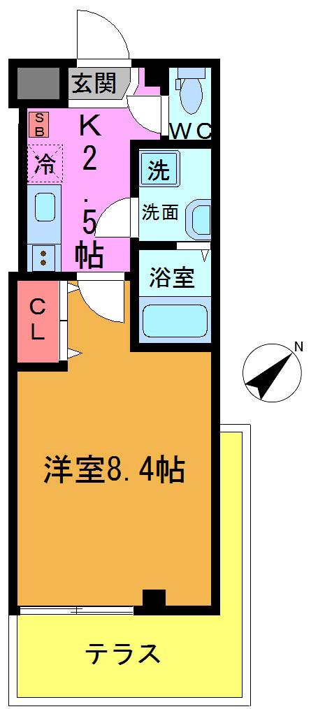 フラット妙典(1K/1階)の間取り写真