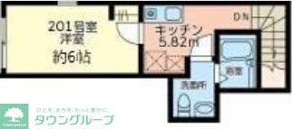 ビショップホーム(1K/2階)の間取り写真