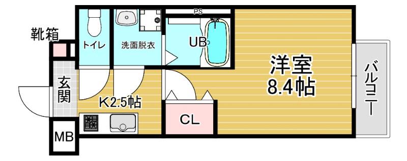 ブルックス福島(1K/5階)の間取り写真