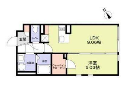 ザレジデンス市谷台町(1LDK/3階)の間取り写真