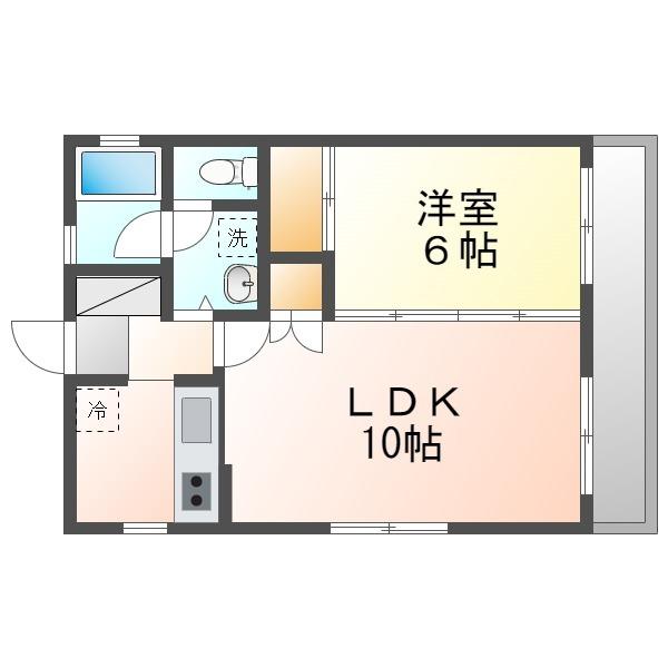 ROSE(1LDK/5階)の間取り写真