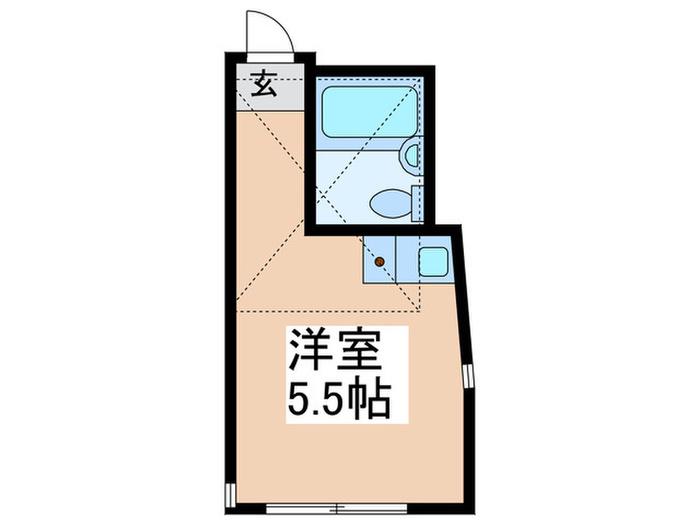 ユナイト鴨居ハーネストの杜(ワンルーム/1階)の間取り写真