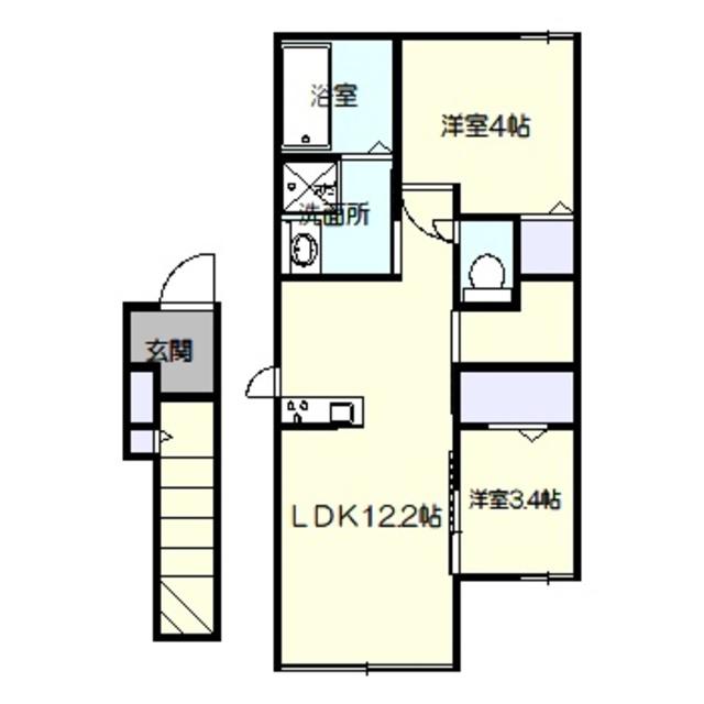 ミルキーウェイII(2LDK/2階)の間取り写真