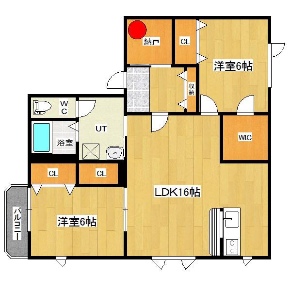 エクセレンスII(2LDK/1階)の間取り写真