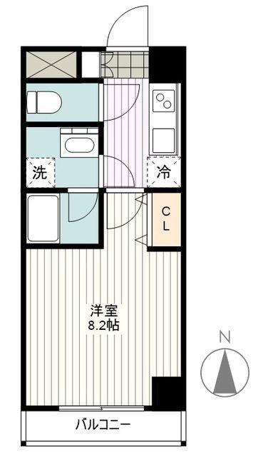 レクシード武蔵関駅前(1K/4階)の間取り写真
