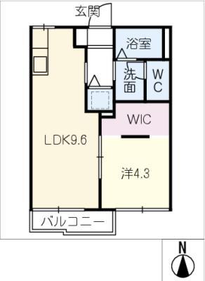 HINOMARU TOWN(1LDK/1階)の間取り写真