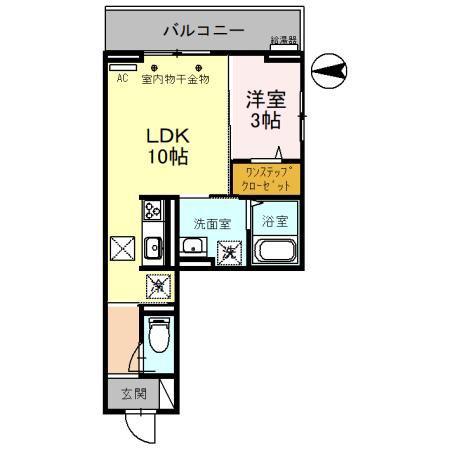 D-RESIDENCE飯能(1LDK/1階)の間取り写真