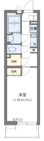クレイノ港北II(1K/4階)の間取り写真